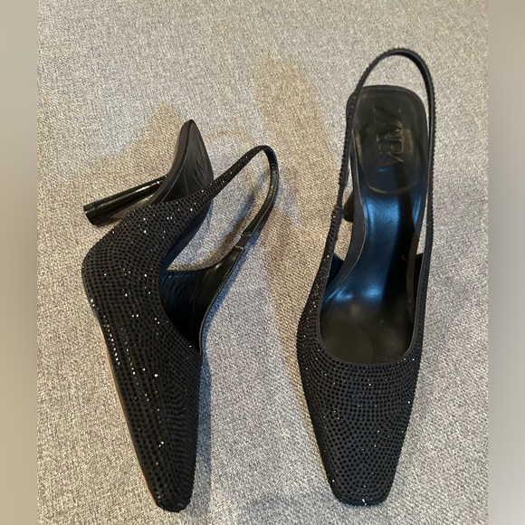 Zara crystal sling back heels size 39 - Picture 3 of 5